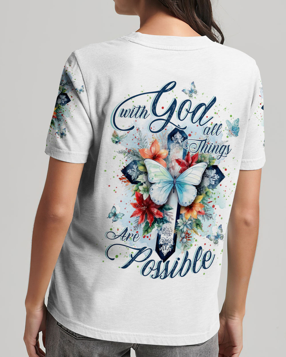 With God All Things Are Possible Women's All Over Print Shirt - Yhkd0911232