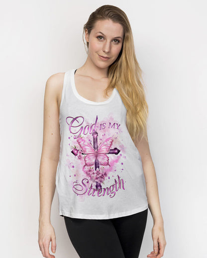 God Is My Strength Cross Butterfly Women's All Over Print Shirt - Yhkd2211231