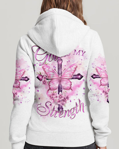 God Is My Strength Cross Butterfly Women's All Over Print Shirt - Yhkd2211231