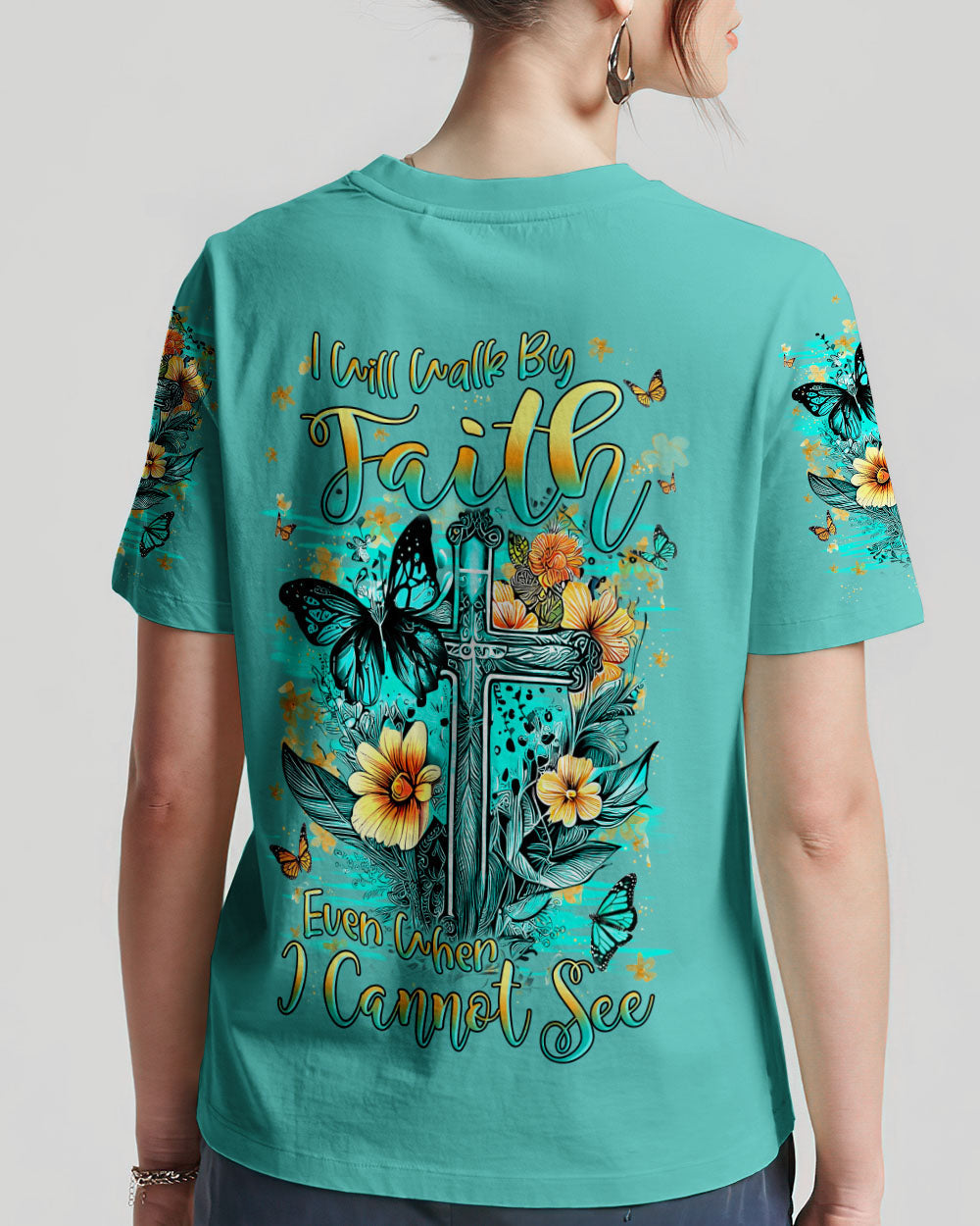 I Will Walk By Faith Even When I Cannot See Women's All Over Print Shirt - Yhln0609232