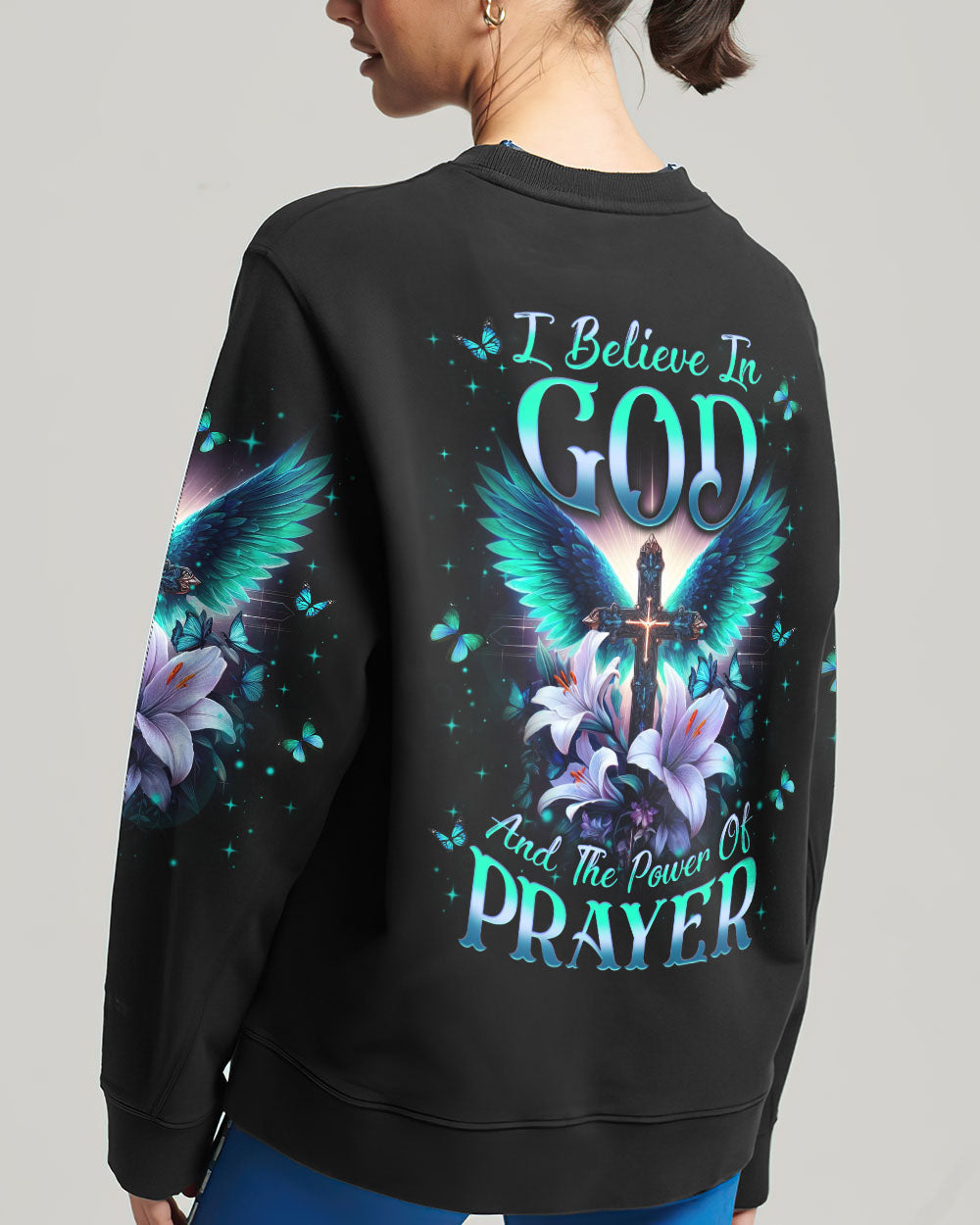 I Believe In God Cross Wings Women's All Over Print Shirt - Yhln2311233