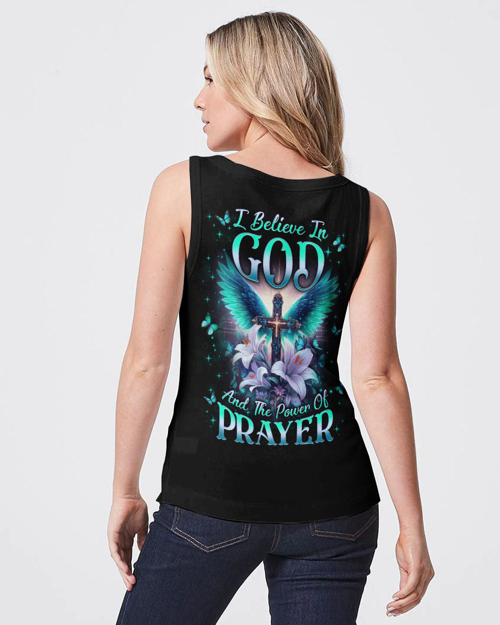 I Believe In God Cross Wings Women's All Over Print Shirt - Yhln2311233