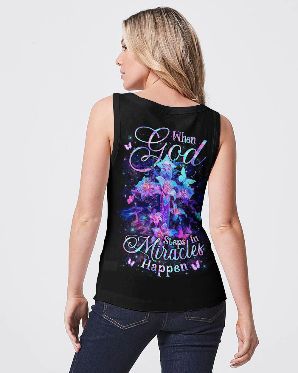 When God Steps In Miracles Happen Women's All Over Print Shirt - Yhln2802242