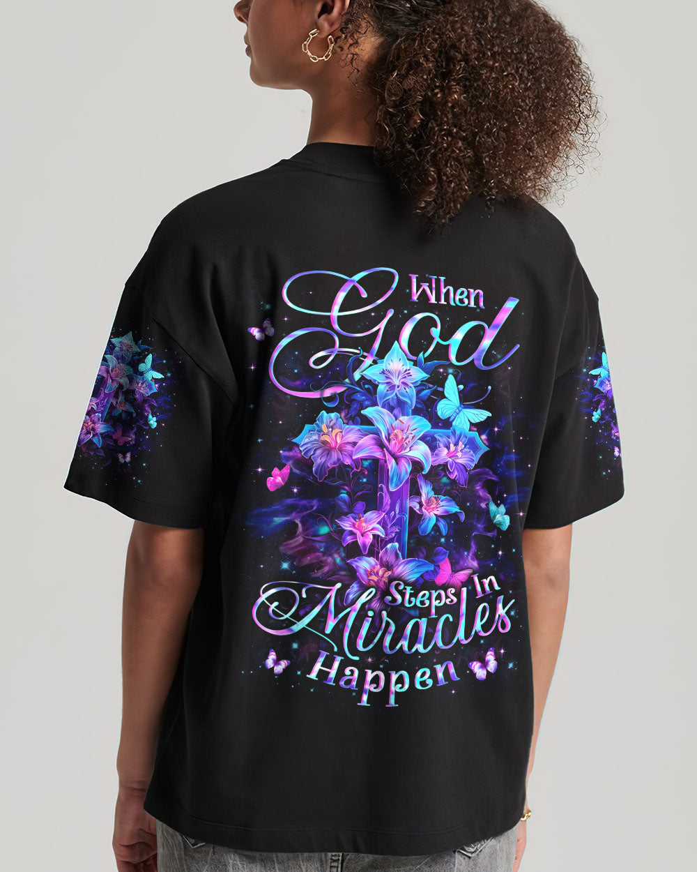 When God Steps In Miracles Happen Women's All Over Print Shirt - Yhln2802242