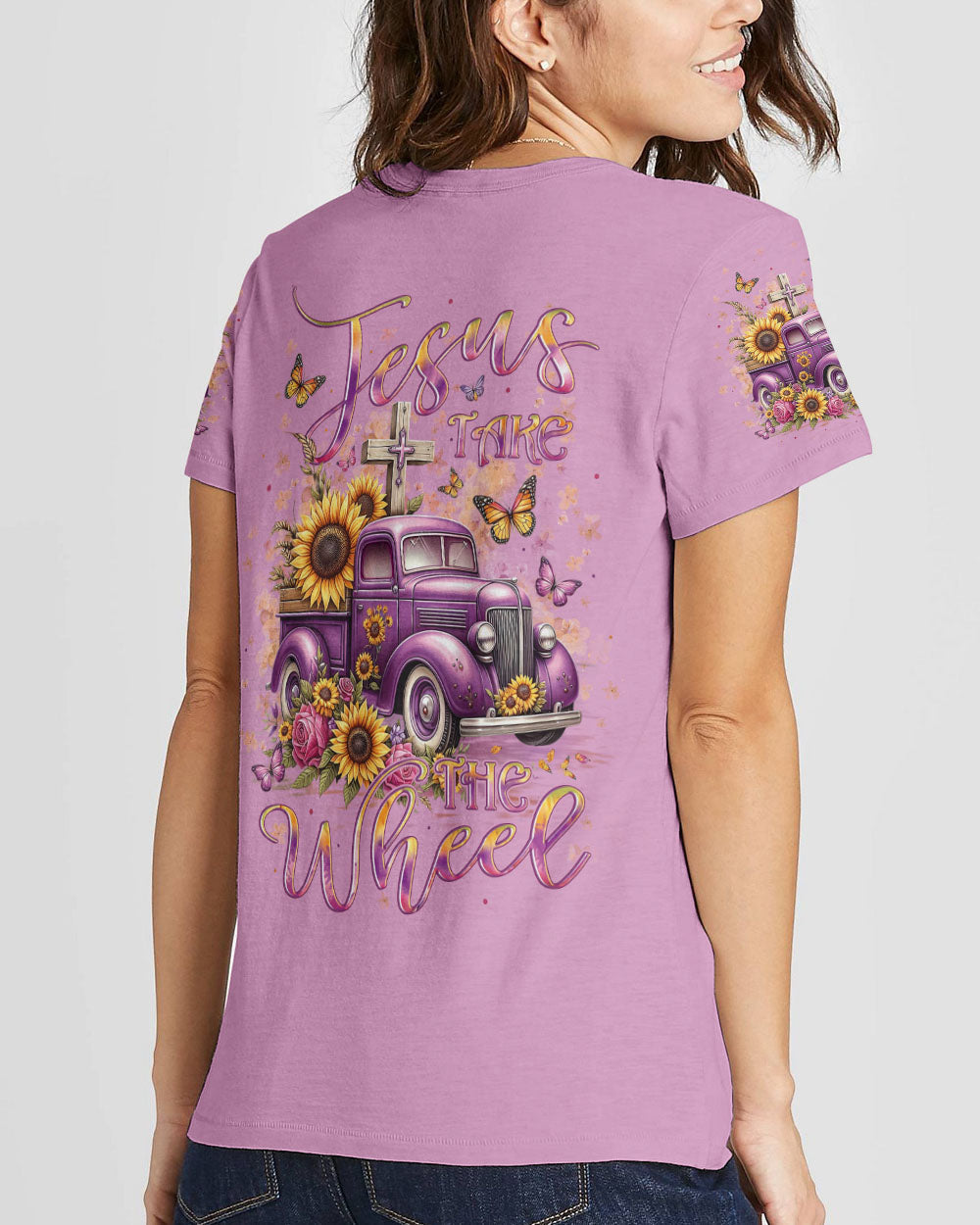 Jesus Take The Wheel Sunflower Women's All Over Print Shirt - Yhlt1601242