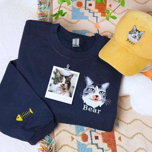 Cat Lover’s Cozy Combo: Sweatshirt & Matching Hat Set