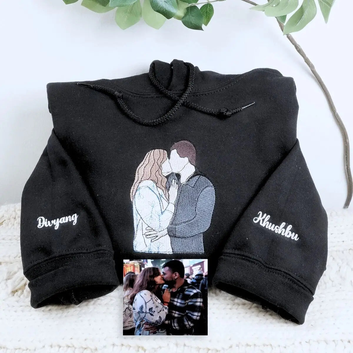 Custom Couple Photo Hoodie for Young Couple from Mom Dad  – Perfect Gift for Prom or Valentine's Day