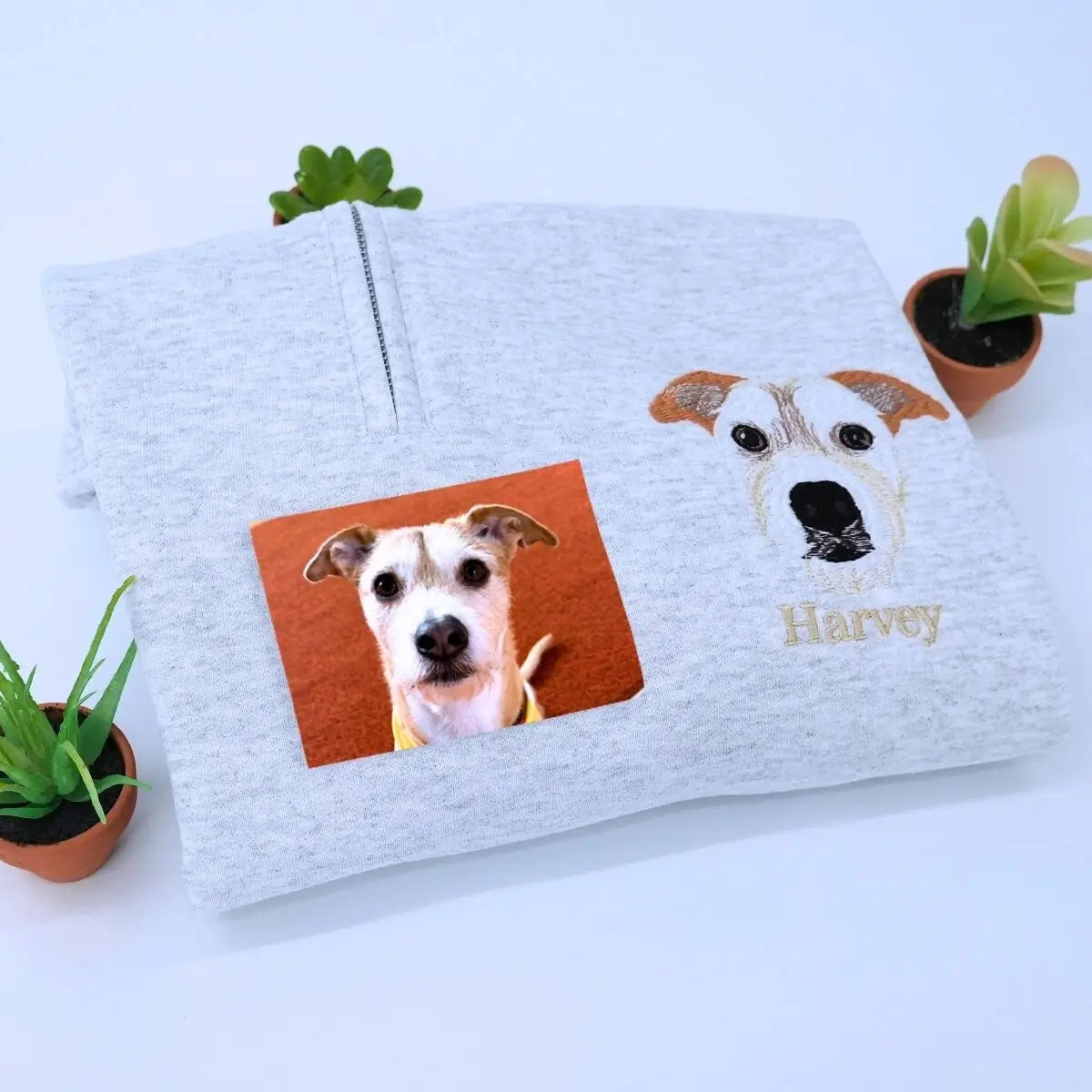 Custom Embroidered Dog Mom Zip Up Hoodie / Quarter-Zip Sweatshirt