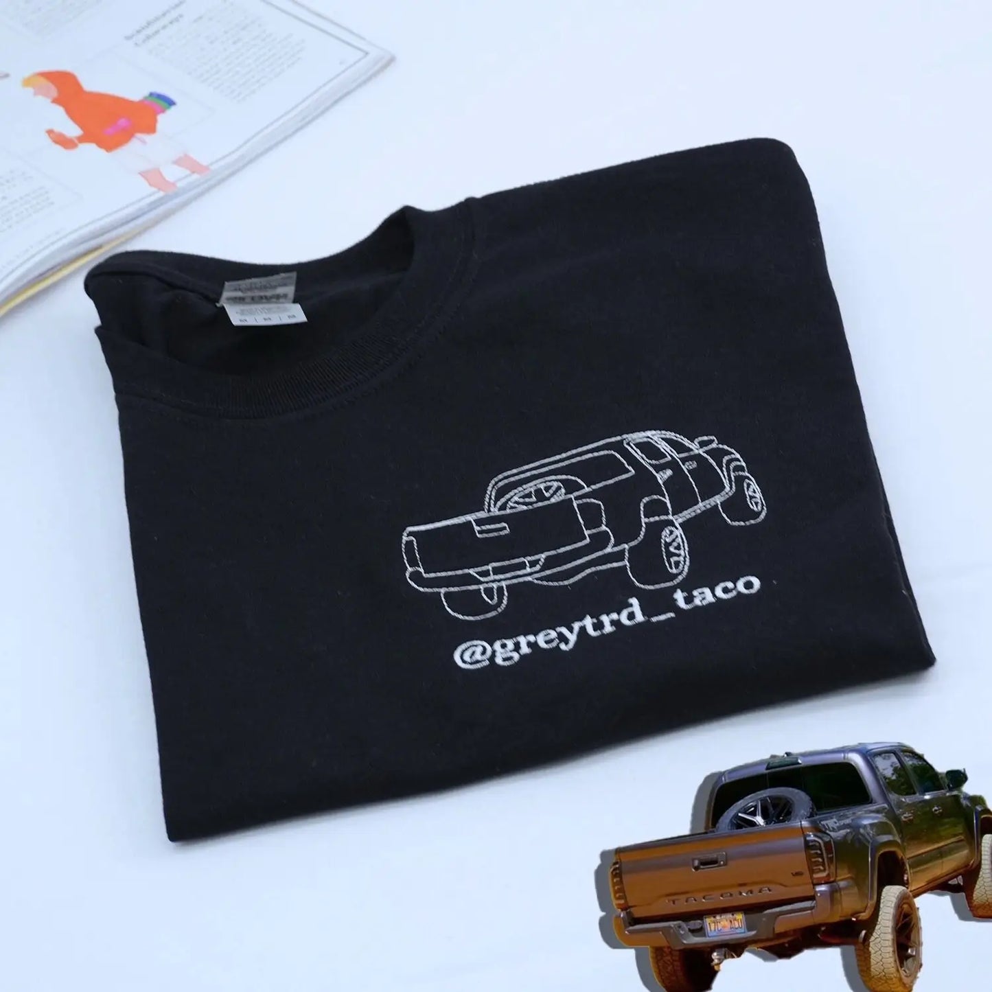 Custom Embroidered Car T-Shirt, Personalized Gifts for Car Guys