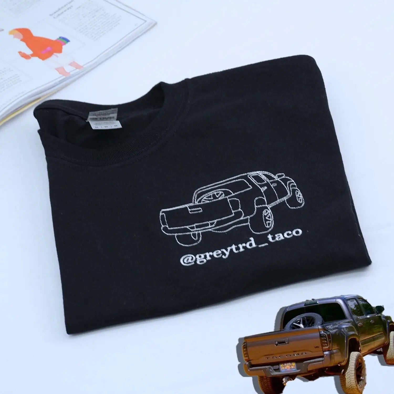 Custom Embroidered Car T-Shirt, Personalized Gifts for Car Guys