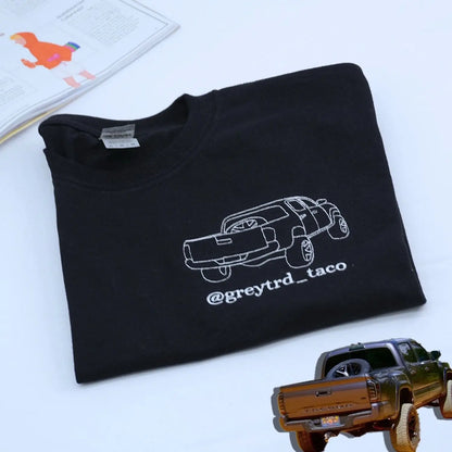 Custom Embroidered Car T-Shirt, Personalized Gifts for Car Guys