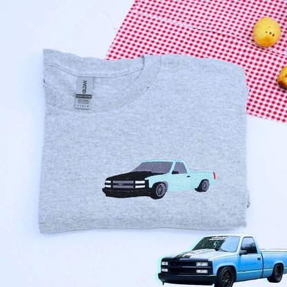 Custom Embroidered Car T-Shirt, Personalized Gifts for Car Guys