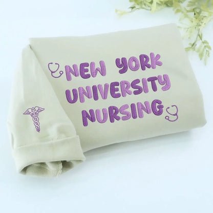 Custom Embroidered College Nursing Sweatshirt, Best Gifts for Nursing Students