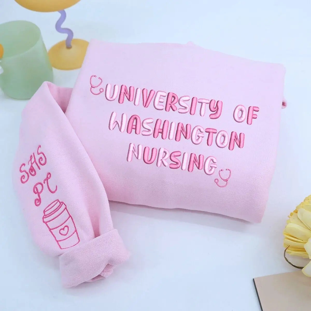 Custom Embroidered College Nursing Sweatshirt, Best Gifts for Nursing Students