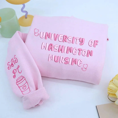 Custom Embroidered College Nursing Sweatshirt, Best Gifts for Nursing Students