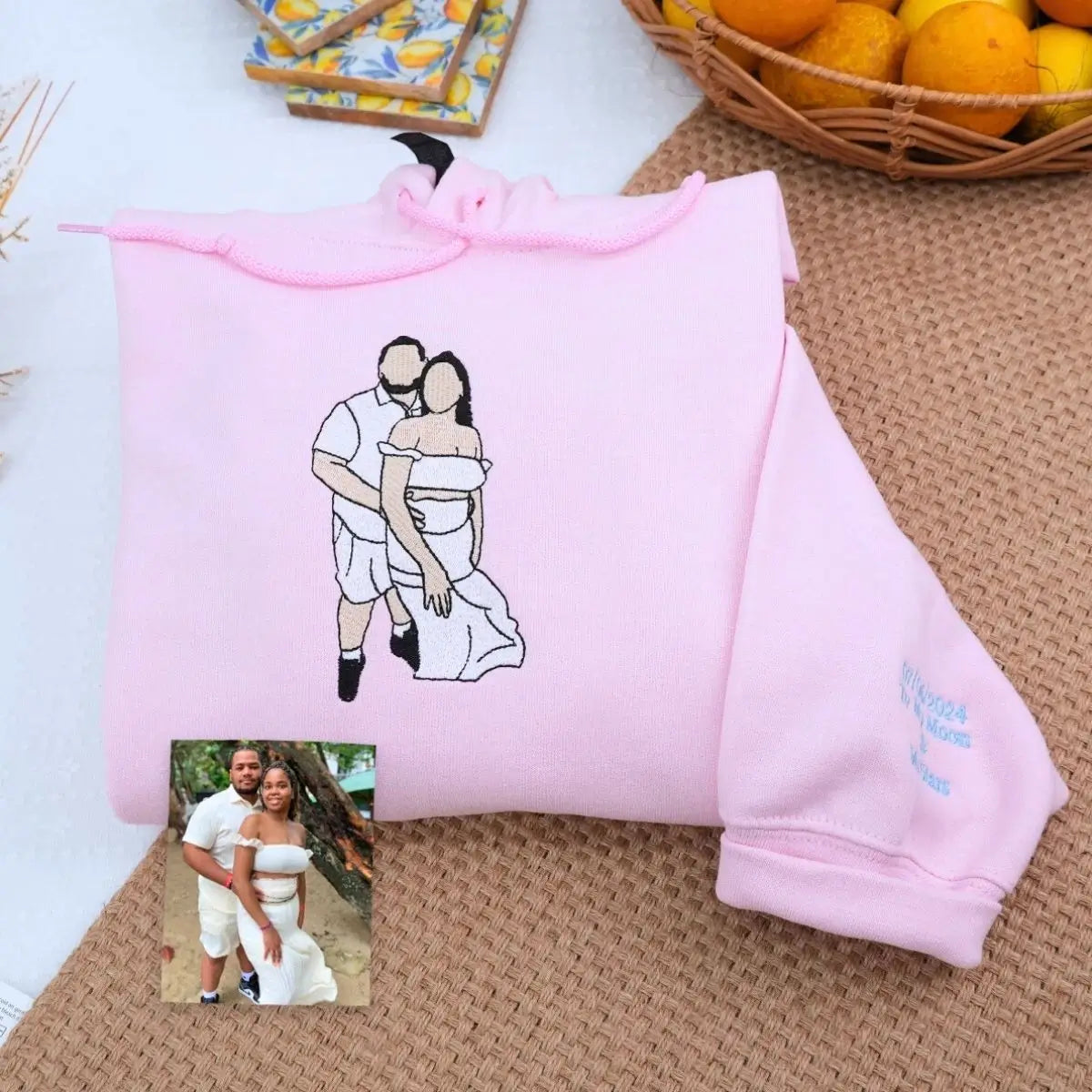 Custom Couple Photo Hoodie for Son - Personalized Anniversary Gift from Mom and Dad