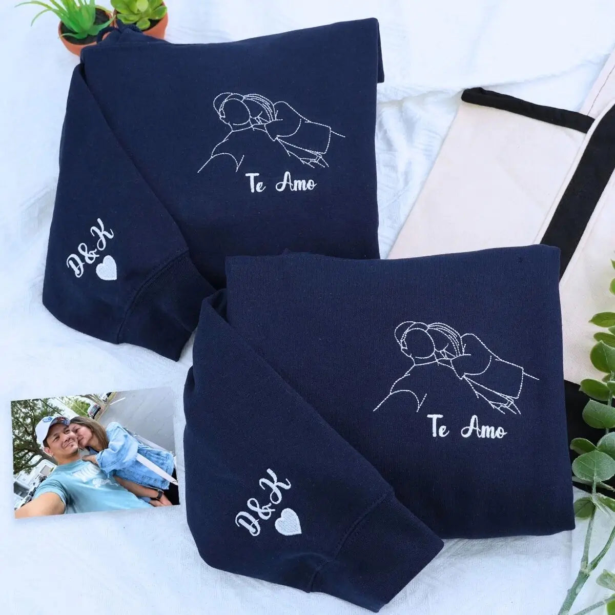 Custom Couple Photo Hoodie for Son - Personalized Anniversary Gift from Mom and Dad