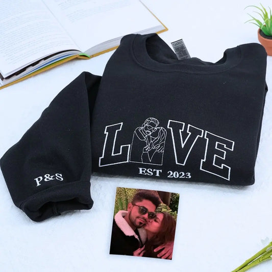 Custom Couple Photo Hoodie for Son - Personalized Anniversary Gift from Mom and Dad