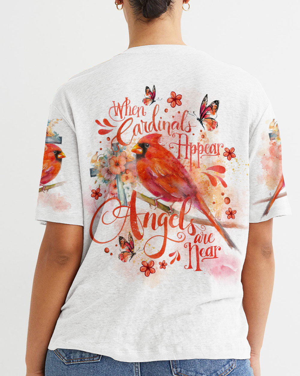 When Cardinals Appear Angels Are Near Women's All Over Print Shirt - Tlno1707237