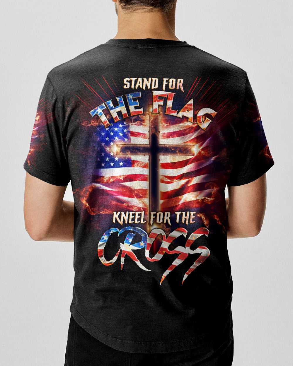 Stand For The Flag Kneel For The Cross Men's All Over Print Shirt - Tlno2407233