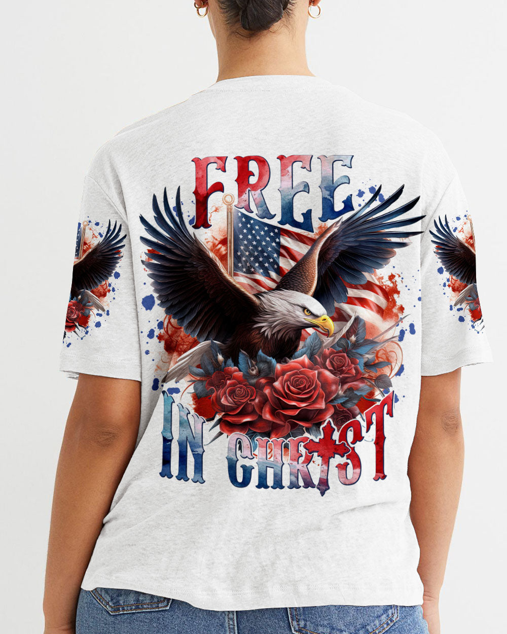 Free In Christ Eagle Women's All Over Print Shirt - Tlnt1807232