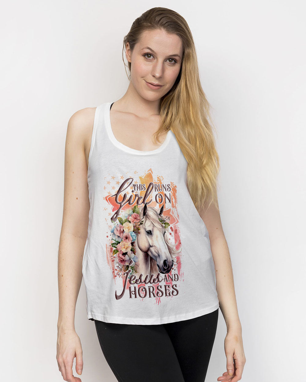 Runs On Jesus And Horses Women's All Over Print Shirt - Tlnt1907234