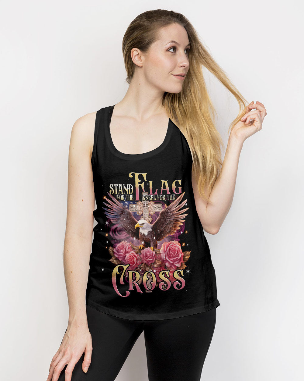 Stand For The Flag Kneel For The Cross Eagle Women's All Over Print Shirt - Tlnt2707234