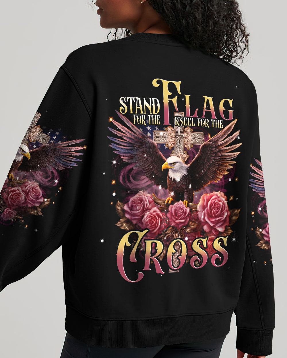 Stand For The Flag Kneel For The Cross Eagle Women's All Over Print Shirt - Tlnt2707234