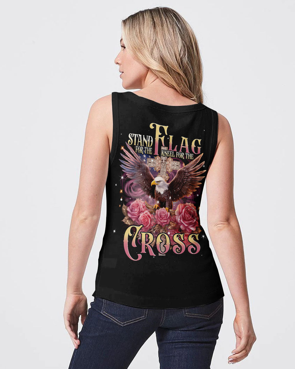 Stand For The Flag Kneel For The Cross Eagle Women's All Over Print Shirt - Tlnt2707234