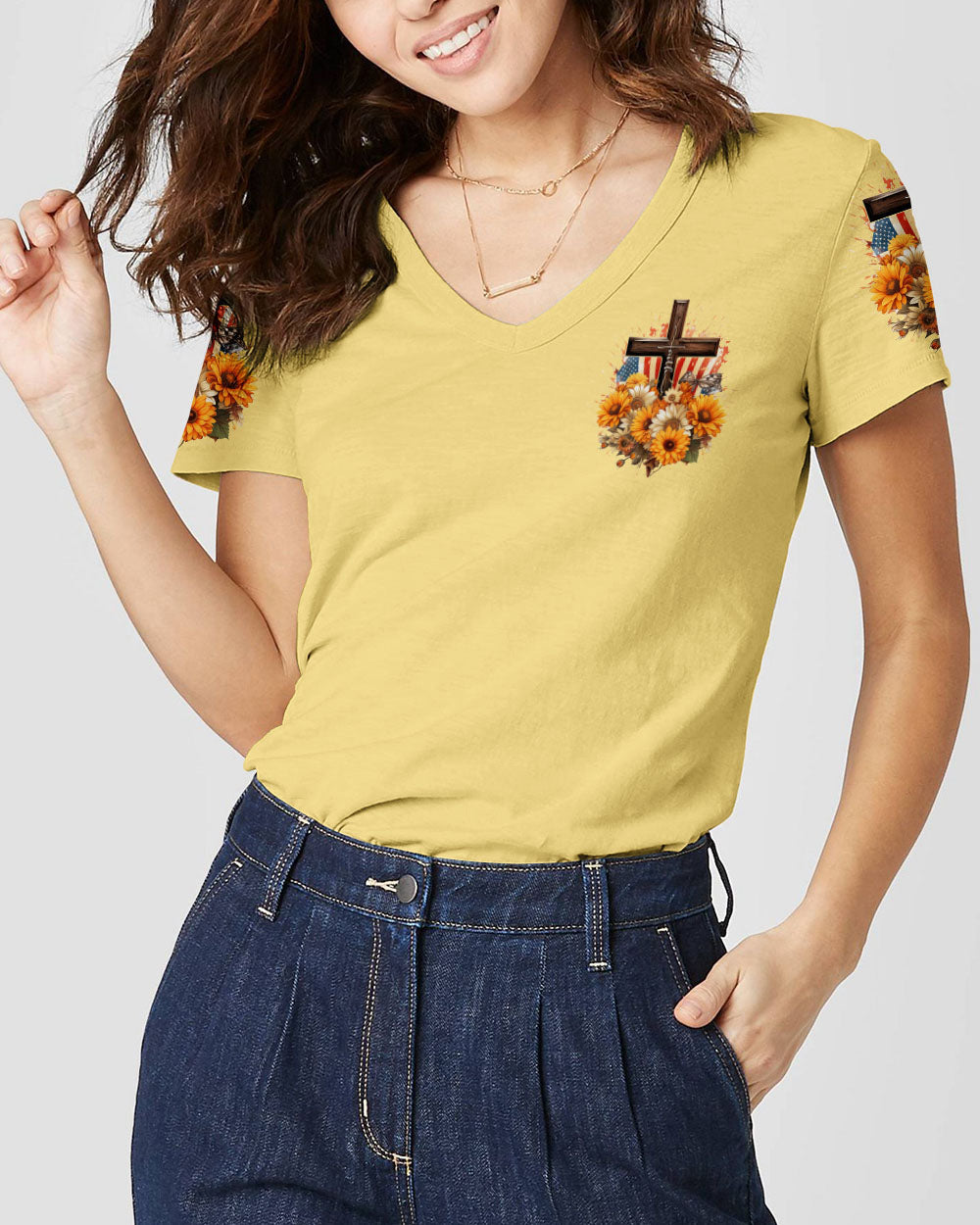 Stand For The Flag Kneel For The Cross Women's All Over Print Shirt - Tlnz0607233