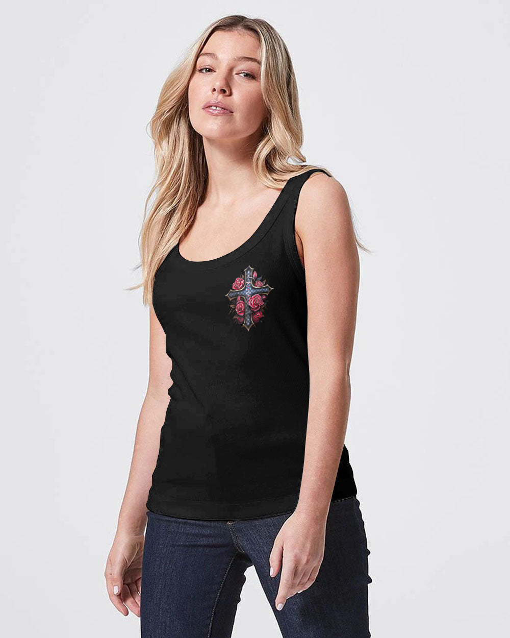 One Nation Under God Cross Rose Women's All Over Print Shirt - Tltr0407233