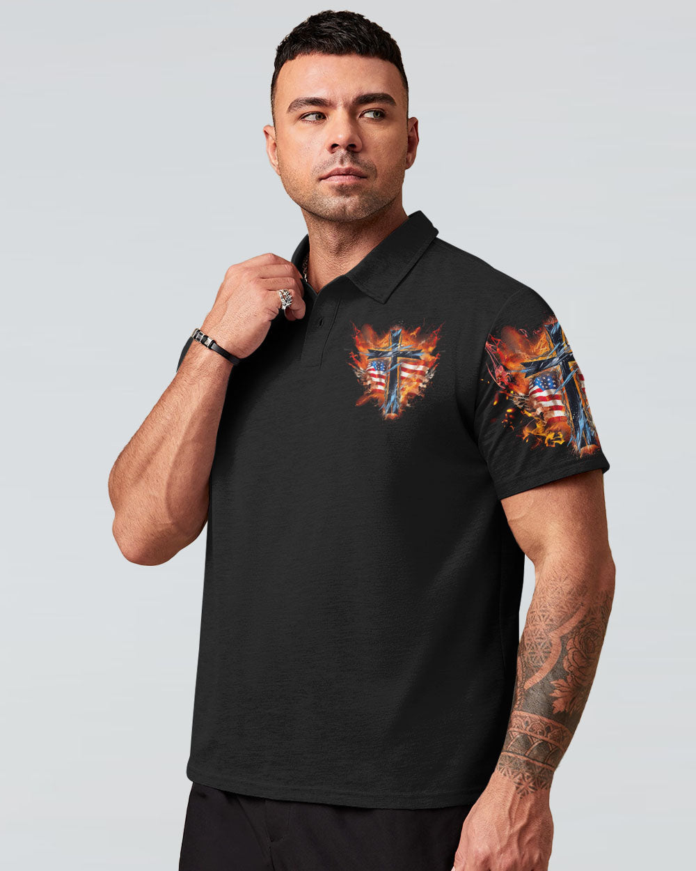 Stand For The Flag Kneel For The Cross Men's All Over Print Shirt - Tltr0707231