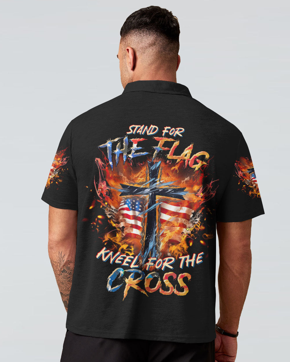 Stand For The Flag Kneel For The Cross Men's All Over Print Shirt - Tltr0707231