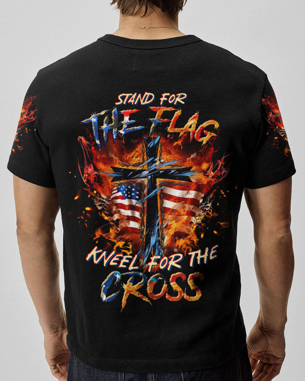 Stand For The Flag Kneel For The Cross Men's All Over Print Shirt - Tltr0707231