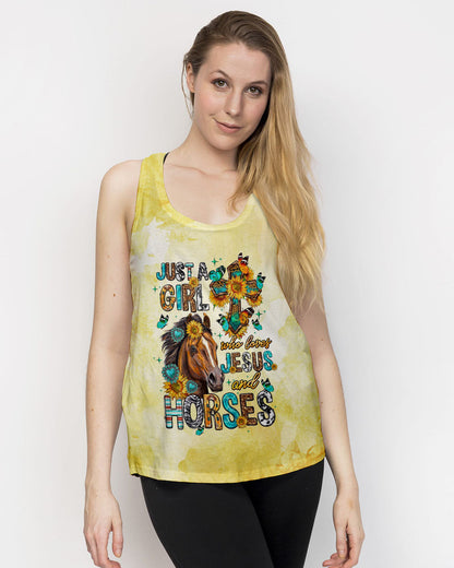 Just A Girl Who Loves Jesus And Horses Women's All Over Print Shirt - Tltw0807236