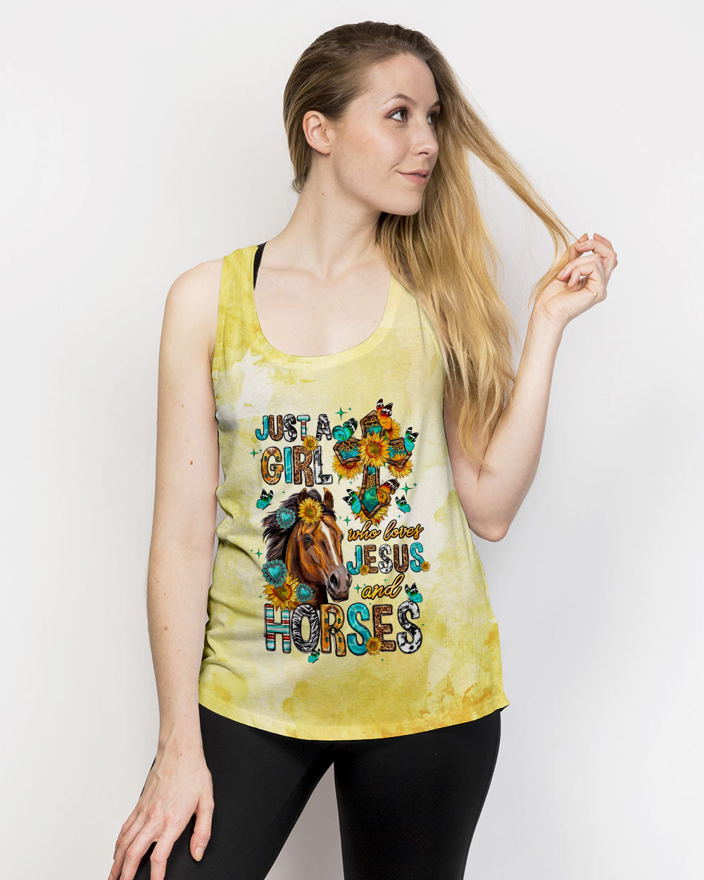 Just A Girl Who Loves Jesus And Horses Women's All Over Print Shirt - Tltw0807236