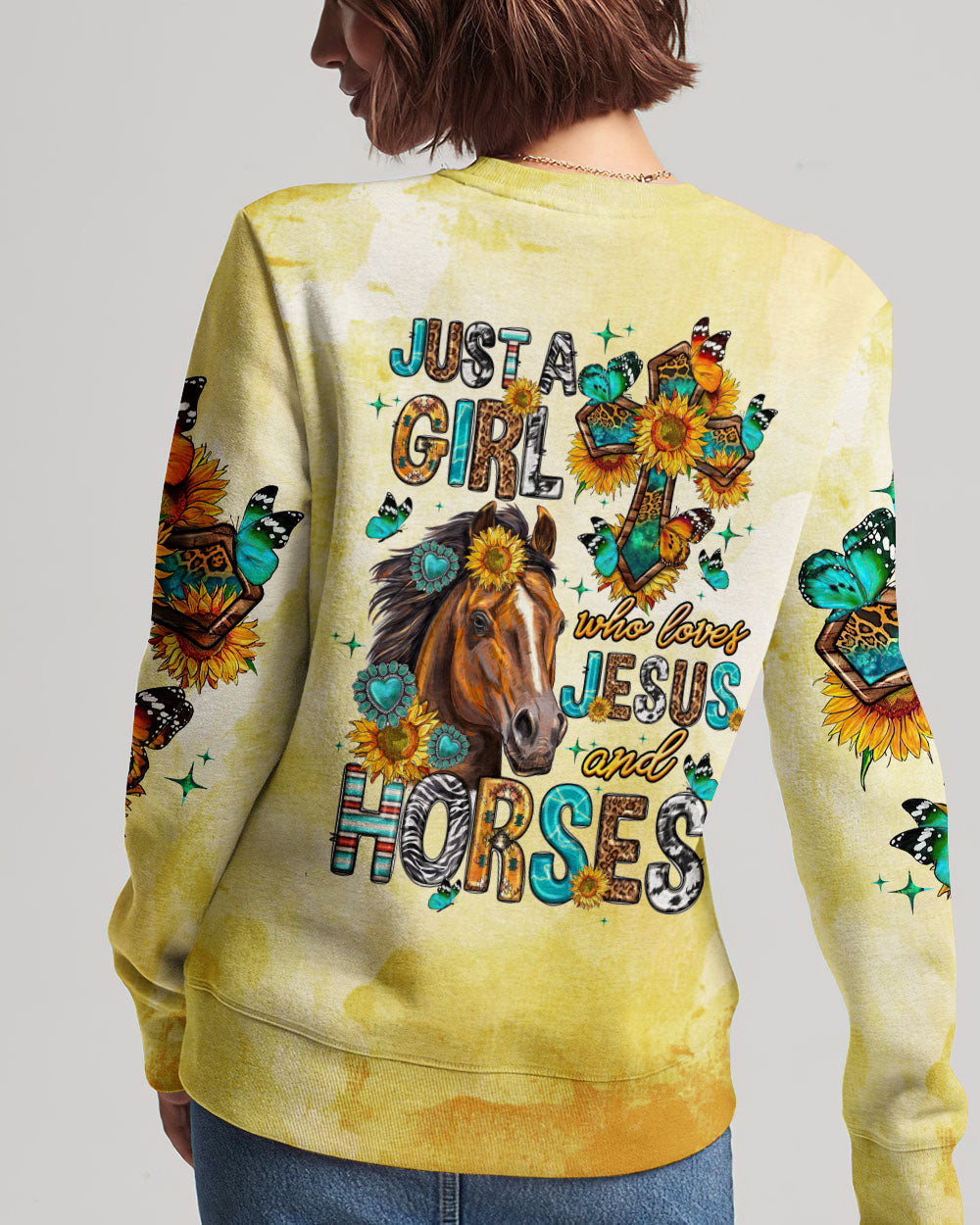 Just A Girl Who Loves Jesus And Horses Women's All Over Print Shirt - Tltw0807236