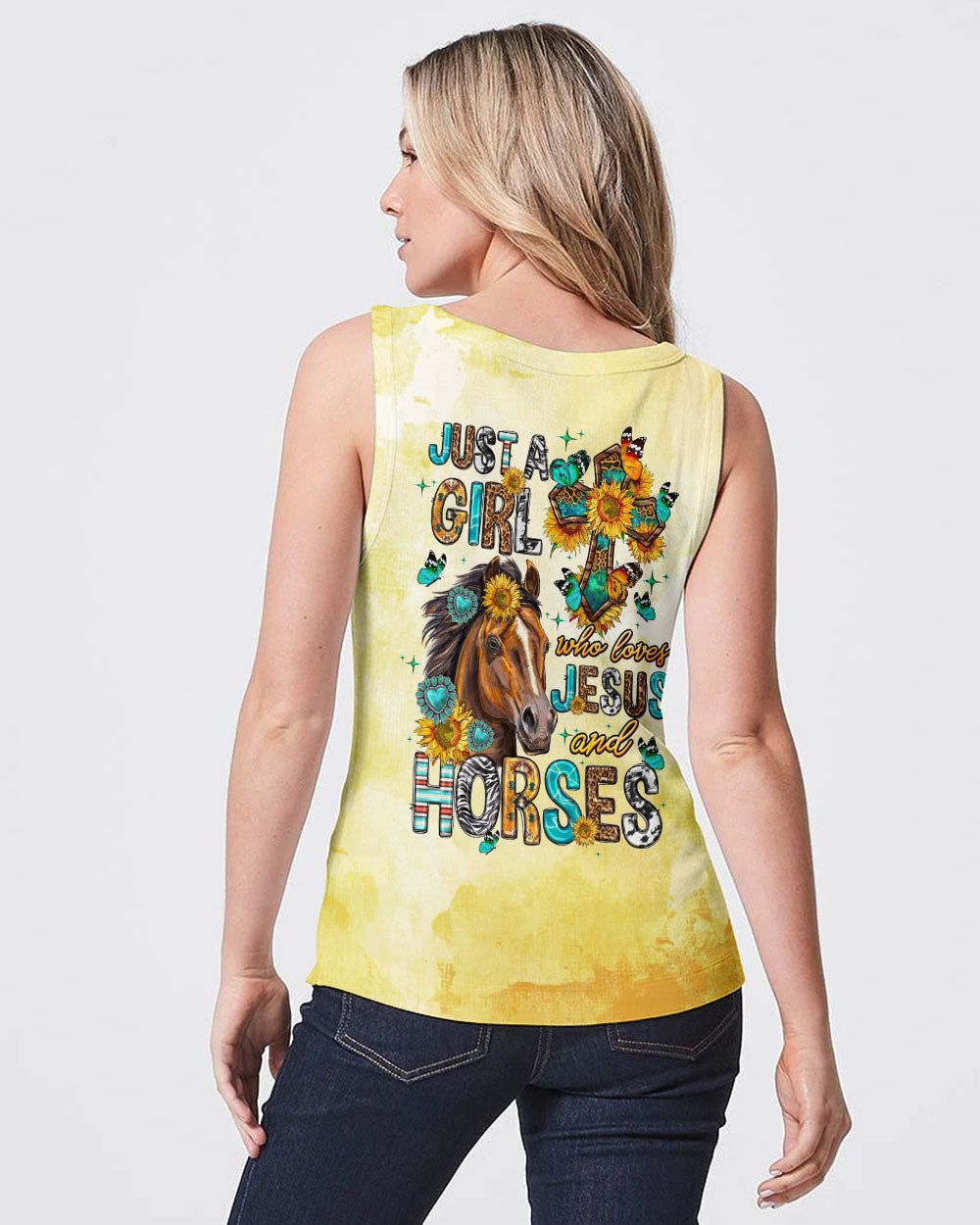 Just A Girl Who Loves Jesus And Horses Women's All Over Print Shirt - Tltw0807236