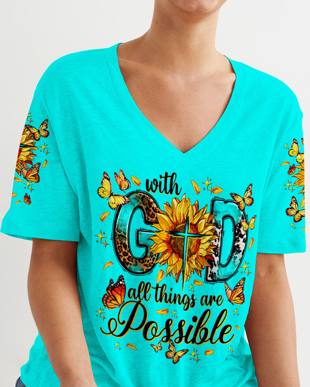 With God All Things Are Possible Women's All Over Print Shirt - Ty0407234