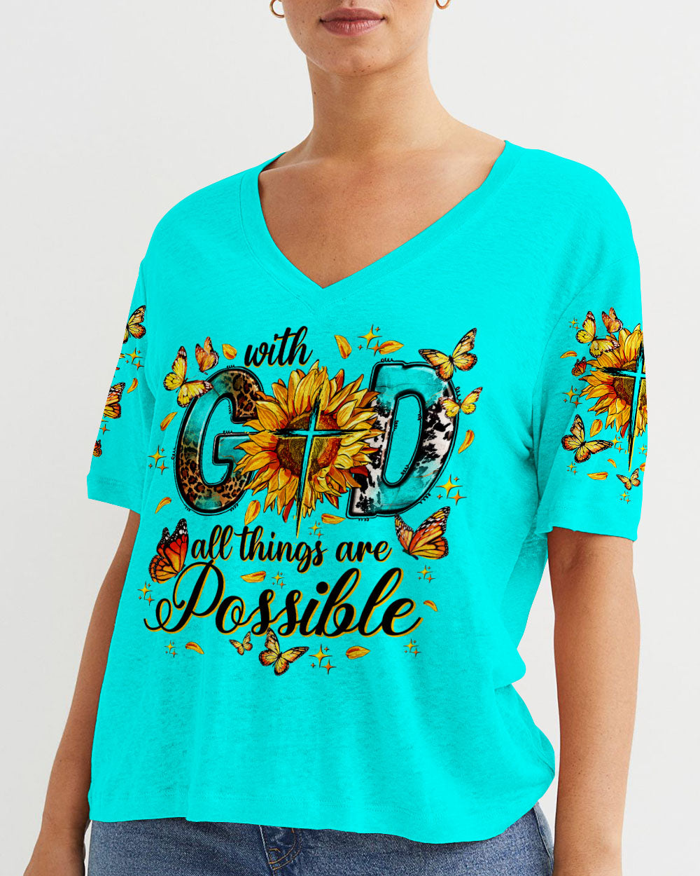 With God All Things Are Possible Women's All Over Print Shirt - Ty0407234