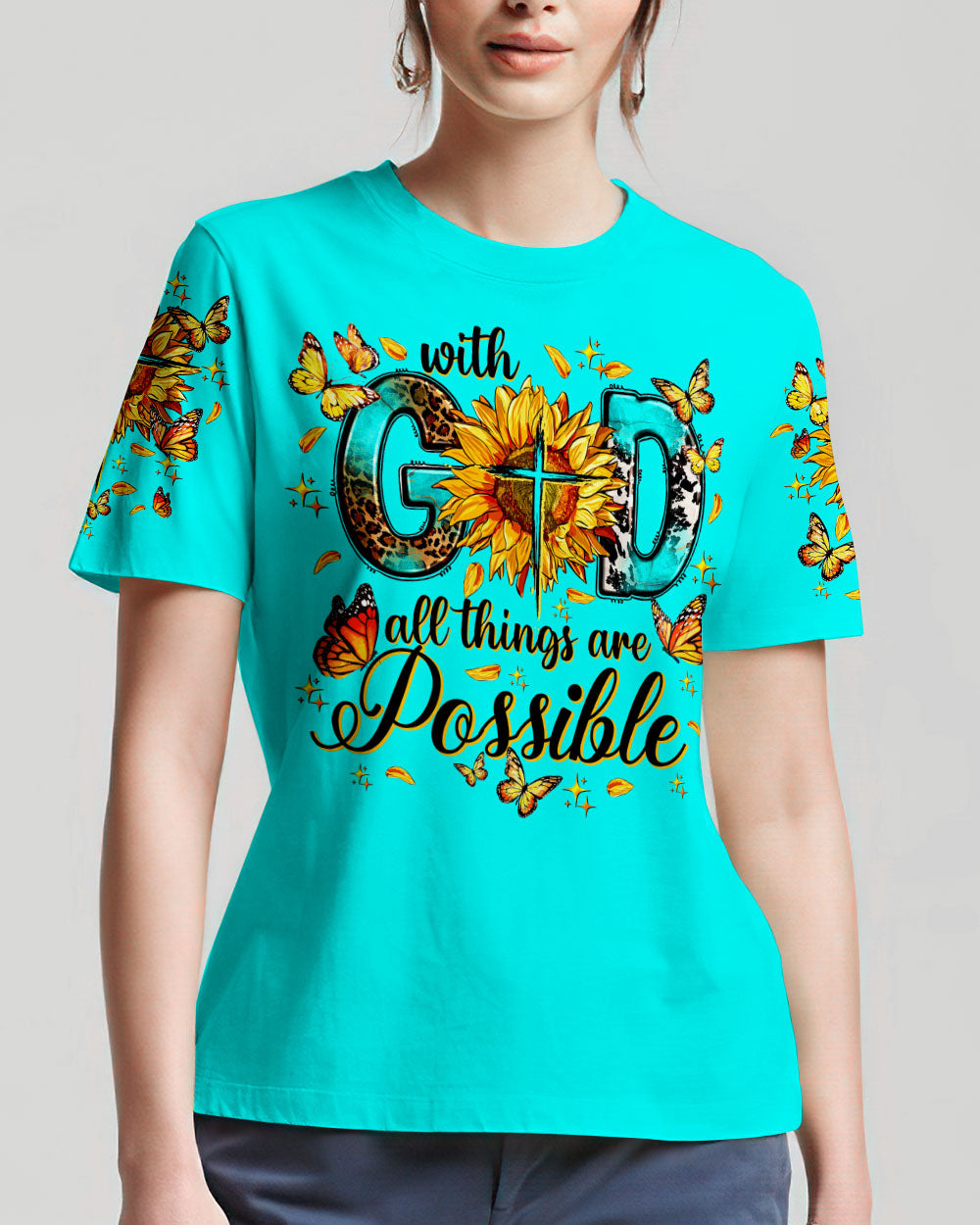 With God All Things Are Possible Women's All Over Print Shirt - Ty0407234