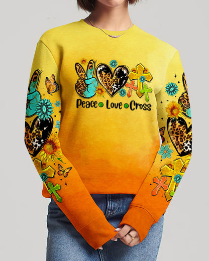 Peace Love Cross Women's All Over Print Shirt - Ty0707232