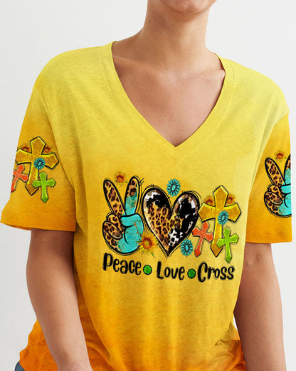 Peace Love Cross Women's All Over Print Shirt - Ty0707232