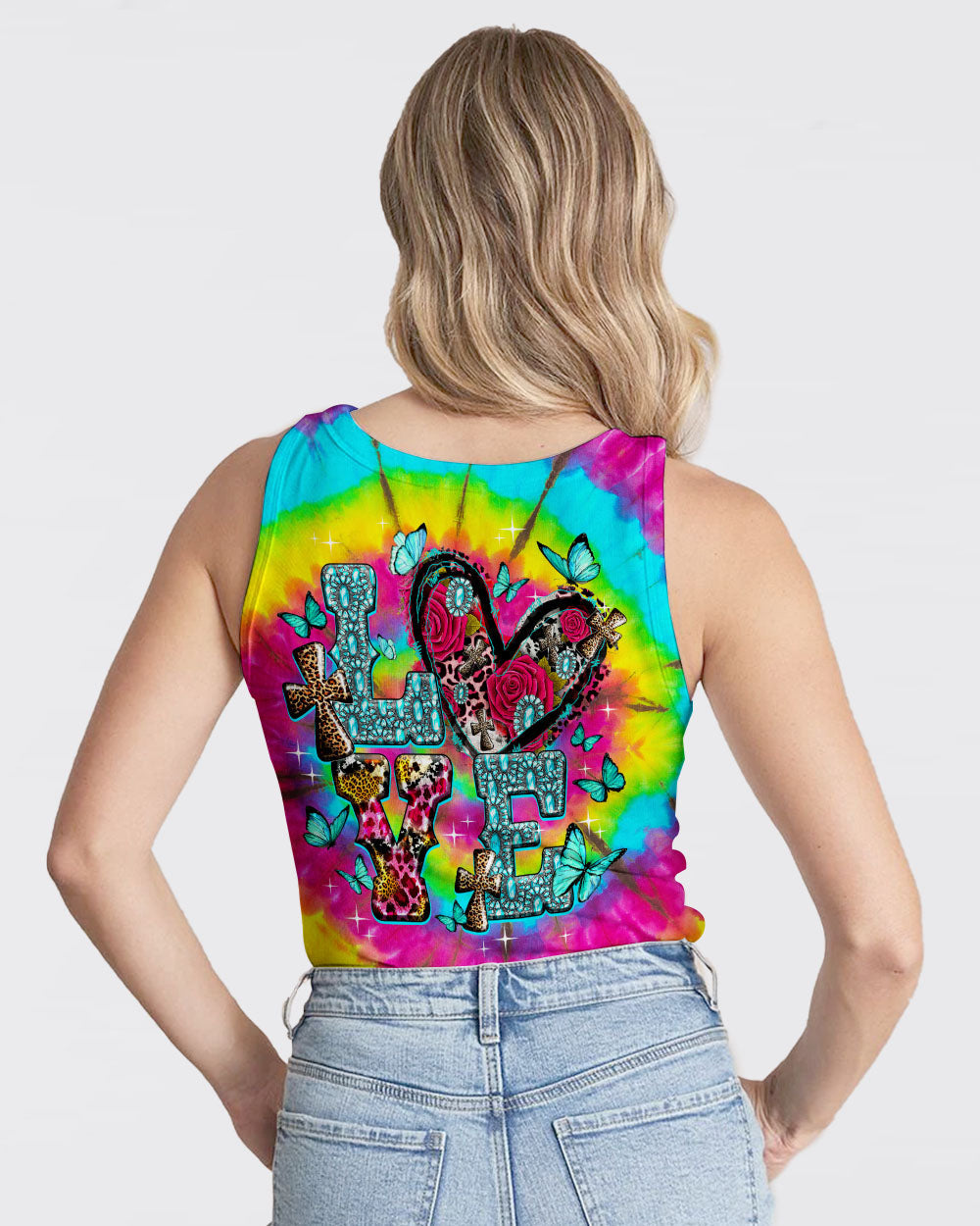 Love Cross Tie Dye Women's All Over Print Shirt - Ty1007232