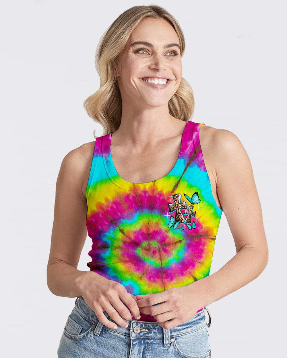 Love Cross Tie Dye Women's All Over Print Shirt - Ty1007232