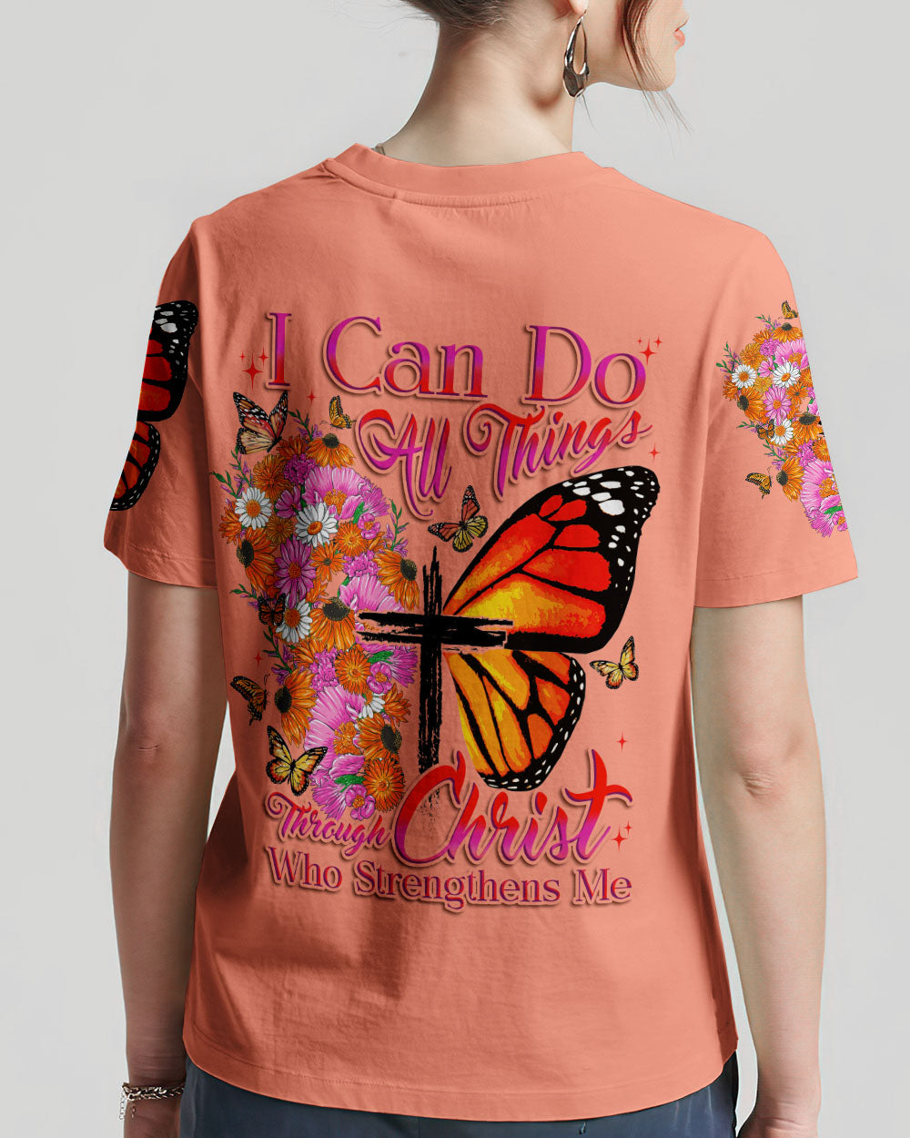 I Can Do All Things Butterfly Women's All Over Print Shirt - Tytd0607232