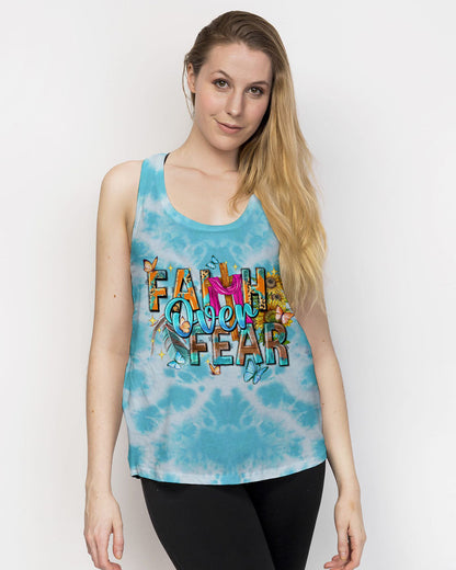 Faith Over Fear Tie Dye Women's All Over Print Shirt - Tytd0807233