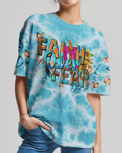 Faith Over Fear Tie Dye Women's All Over Print Shirt - Tytd0807233