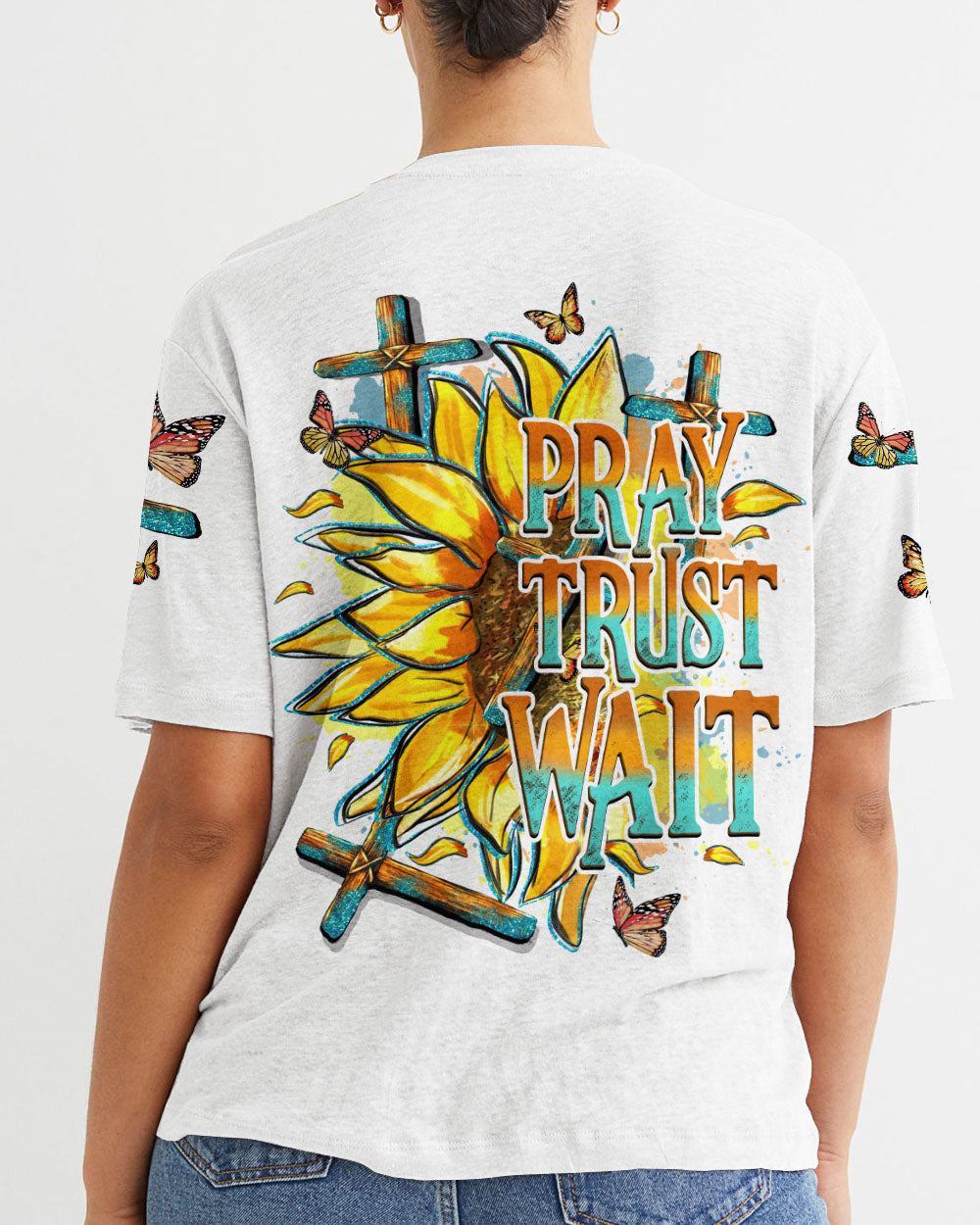 Pray Trust Wait Women's All Over Print Shirt - Tytd1007233