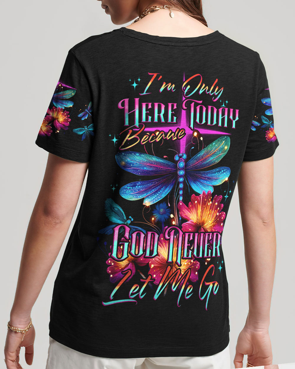 God Never Let Me Go Dragonfly Women's All Over Print Shirt - Tytd1007234